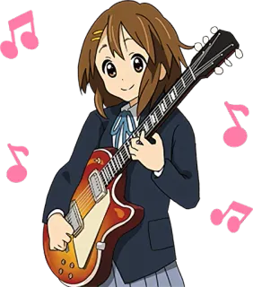 🎸 Yui Hirasawa K-On! anime, guitar, music, cute, girl telegram sticker