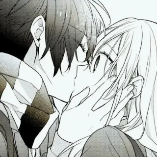 🕸 pareja, beso, romance, anime, manga, amor, relación telegram sticker