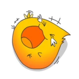 🤣 стикер, мультфильм, птица, цыпленок, желтый, плачущий, расстроенный telegram sticker