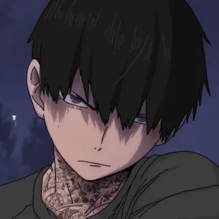 🖤 Аниме, Парень, Татуировка, Персонаж, Манга, Мужчина, Человек telegram sticker