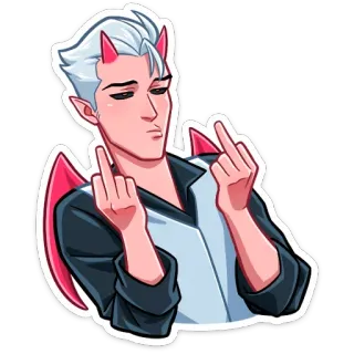 🖕 diable, démon, doigt d'honneur, impoli, geste, offensant whatsapp sticker