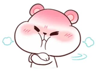😡 bravo, fofo, desenho animado, hamster, rosa, frustrado, chateado telegram sticker