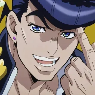 😃 Josuke Higashikata JoJo's Bizarre Adventure 애니메이션, 가운데 손가락, 모욕적인 제스처, 죠죠의 기묘한 모험, 히가시카타 죠스케, 만화, 만화영화 telegram sticker