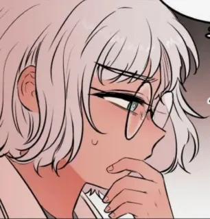 🥸 动漫, 女孩, 眼镜, 卡通, 女人, 肖像 telegram sticker