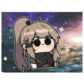 😶 Anime, Mädchen, Niedlich, Charakter, Cartoon, Aufkleber, Illustration whatsapp sticker