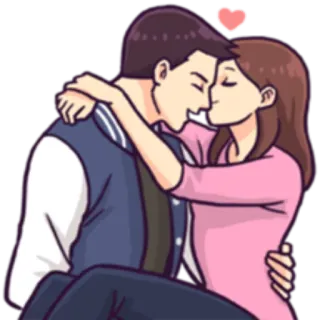 ❤️ couple, kiss, love, romance, affection telegram sticker
