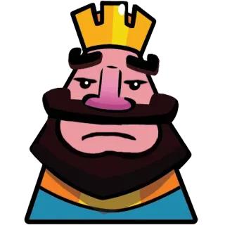 😒 King Clash Royale クラッシュ・ロワイヤル, ビデオゲーム, キング, キャラクター, 王冠, 悲しい telegram sticker