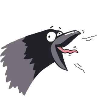 🐦 อีกา, การ์ตูน, สัตว์, นก, มุกตลก, สติกเกอร์ telegram sticker