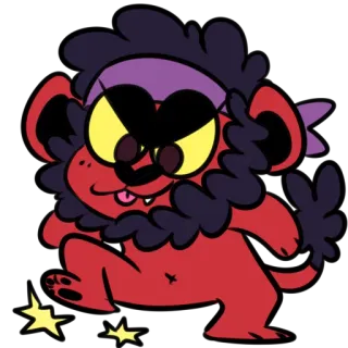 🐾 Cartoon, Bär, Tier, Lila, Gelb, Rot, Spaß, Lustig telegram sticker