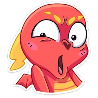 😳 dragon, cartoon, cute, funny, angry, shocked, monster whatsapp sticker