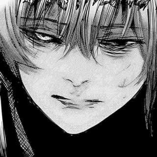 ❤️ anime, manga, black and white, portrait, close-up whatsapp sticker