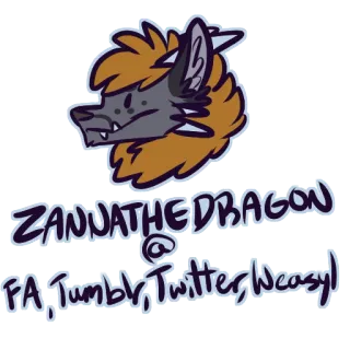 👍 ZANNATHEDRAGON
@
FA, TUMBLR, TWITTER, Weasyl Furry, Drache, Tier, Cartoon, Internet, Benutzername, Soziale Medien telegram sticker