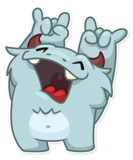 🤘 mostro, cartone animato, sticker, felice, carino whatsapp sticker