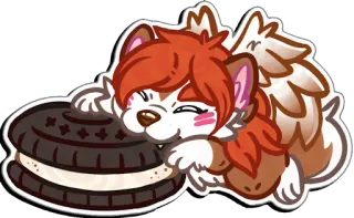 🍪 животное, собака, печенье, еда, милый, мультфильм telegram sticker