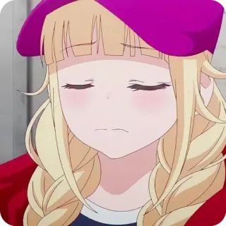 🙂 Anime, Fille, Personnage, Blonde, Béret whatsapp sticker
