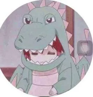 ❤️ dinosaurier, kostüm, cartoon, süß, tier, anime telegram sticker