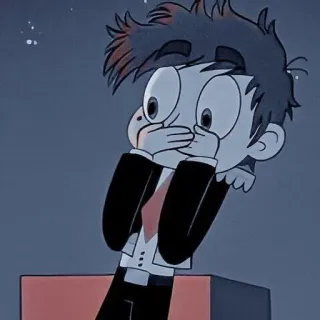 🙃 cartoon, character, worried, scared, animation telegram sticker