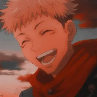🍷 Yuji Itadori Jujutsu Kaisen Anime, Manga, lächelnd, Junge, glücklich, Jujutsu Kaisen, Yuji Itadori whatsapp sticker