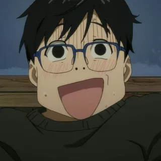 🌨 Yuri Katsuki Yuri on Ice Аниме, Мультфильм, Смешное лицо, Выражение лица, Yuri on Ice, Юрий Кацуки telegram sticker