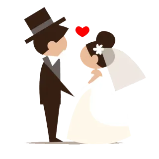 💑 свадьба, невеста, жених, любовь, пара, сердце whatsapp sticker
