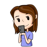 🤳 Cartoon, Frau, Handy, Sticker telegram sticker