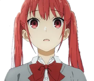 🙄 anime, ragazza, capelli rossi, carina, animazione telegram sticker
