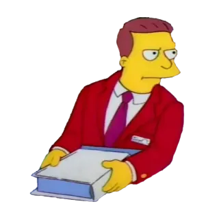 🙁 Lionel Hutz The Simpsons Lionel Hutz, Simpsons, Lawyer, Book, Animated, Cartoon telegram sticker
