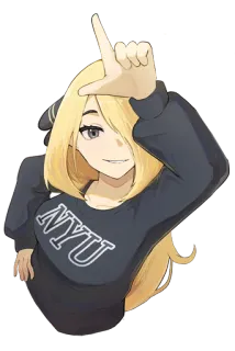🖕 NYU anime, pecundang, gestur, gadis, pirang telegram sticker