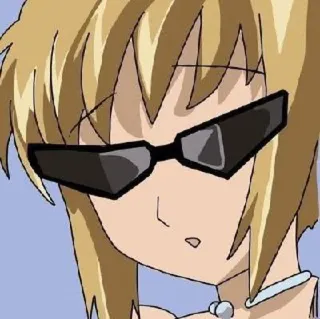 🚗 anime, kacamata hitam, pirang, keren, karakter telegram sticker