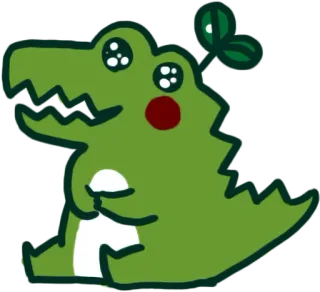 🤩 buaya, aligator, imut, kawaii, binatang, reptil, kartun, hijau telegram sticker
