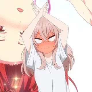 🎀 anime, karakter, gadis, marah telegram sticker