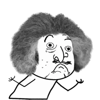 ☹ meme, drawing, portrait, weird, funny, cartoon telegram sticker