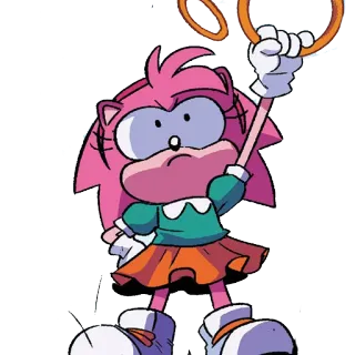 👍 Amy Rose Amy Rose, Sonic the Hedgehog, cartoon character, video game character, pink, hedgehog telegram sticker