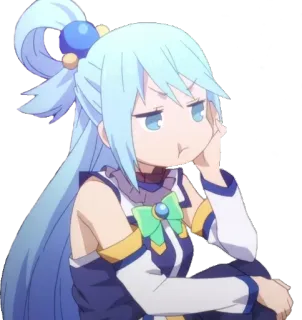 😒 Aqua Anime, Chibi, Feminino, Konosuba, Aqua, Personagem, Fofo telegram sticker