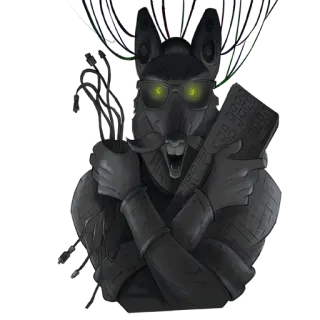 👹 rat, glasses, computer, technology, keyboard, wires telegram sticker