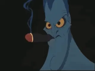 😱 Hades Hercules Bösewicht, Zigarre, Wut, Cartoon, Unterwelt, Rauch telegram sticker