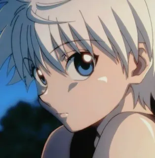 🌑 Killua Zoldyck Hunter x Hunter 애니메이션, 소년, 흰머리, 키르아, 조르딕 telegram sticker