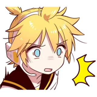 😟 Kagamine Len Anime, Vocaloid, Schockiert, Kagamine Len, Charakter, Sticker telegram sticker