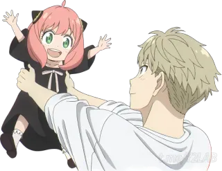 👨‍👧 Anya Forger Spy × Family Anime, Spy x Family, Anya Forger, Mignon, Famille, Dessin animé telegram sticker