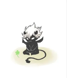 😕 Anime, Diabo, Fofo, Desenho animado, Chibi, Trevo telegram sticker