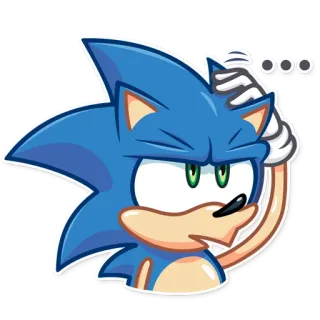 🤔 Sonic sonic the hedgehog, pensando, confuso, cartone animato telegram sticker