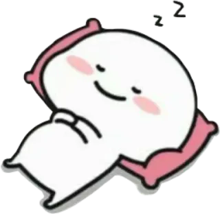 😴 ง่วง, นอนหลับ, หมอน, น่ารัก, การ์ตูน telegram sticker