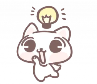🎀 mèo, bóng đèn, ý tưởng, dễ thương, hoạt hình, động vật telegram sticker