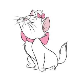 😒 Marie The Aristocats кот, мультфильм, диcней, милый, животное, котенок telegram sticker