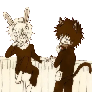 🐰 Мультфильм, Аниме, Друзья, Милый, Фэнтези, Животные, Иллюстрация whatsapp sticker