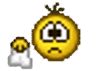 👋 jaune, fruit, visage, triste, emoji, icône telegram sticker