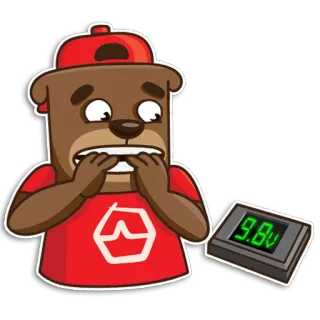 😣 cartone animato, orso, voltaggio, tecnologia, adesivo whatsapp sticker