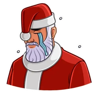😭 Santa Claus 圣诞老人, 圣诞节, 难过, 哭泣, 节日, 眼泪, 季节性 telegram sticker
