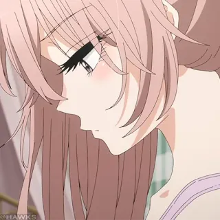 🎀 @HAWKS Anime, Gadis, Rambut merah muda, Kartun, Potret telegram sticker