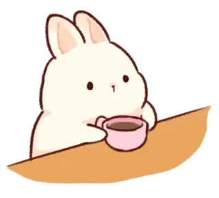 ☕️ bunny, rabbit, tea, cup, cute, animal, kawaii telegram sticker